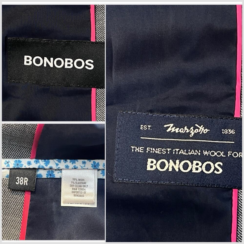 Bonobos Marzotto Italian Wool 38R 29x34 Gray Double Breasted Statement Suit - Picture 16 of 16